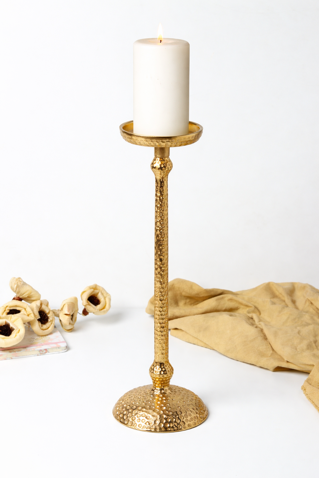 Harrington Large Silver candle holder