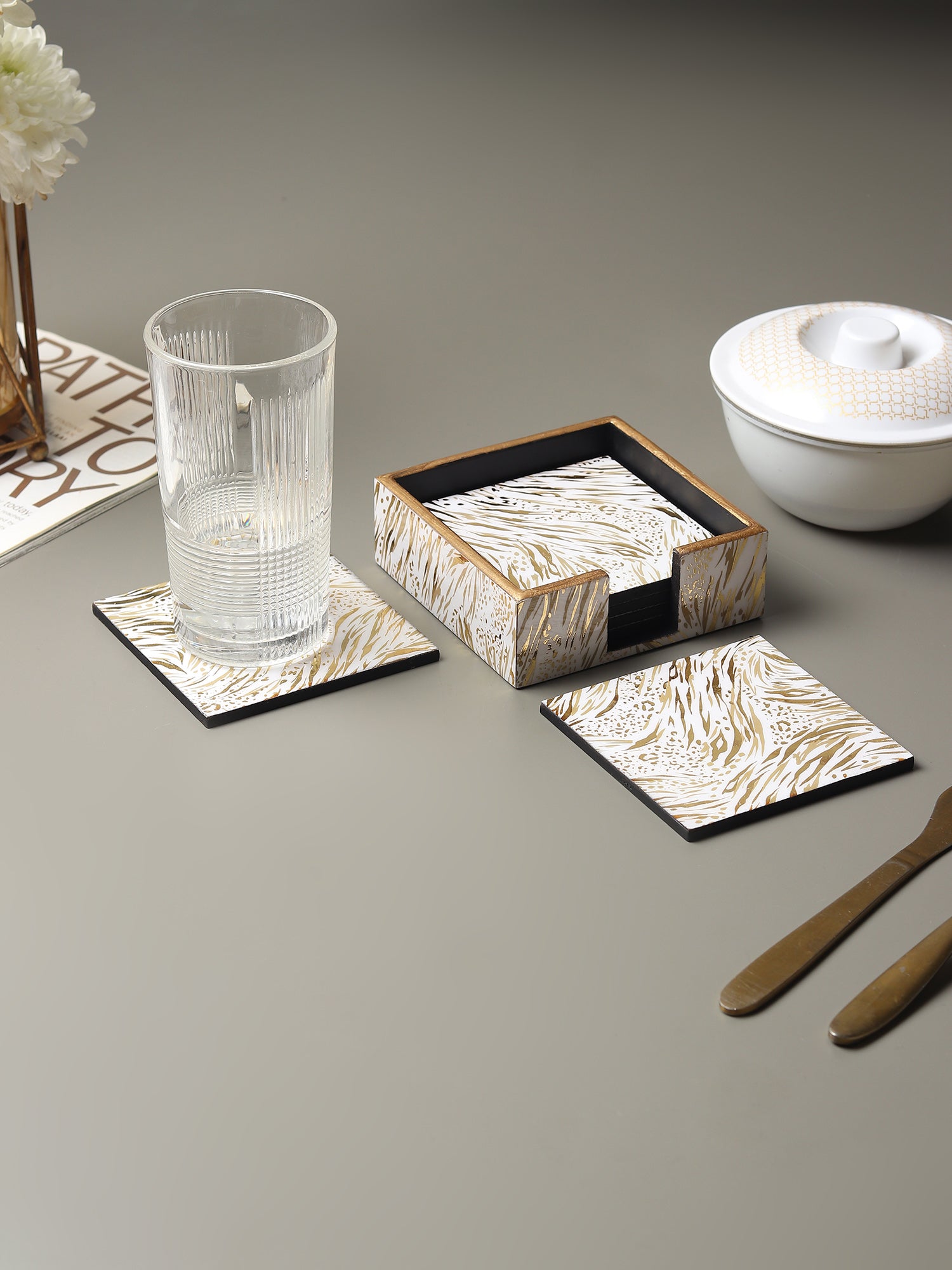 Zivra Gold  Coaster Set of 4