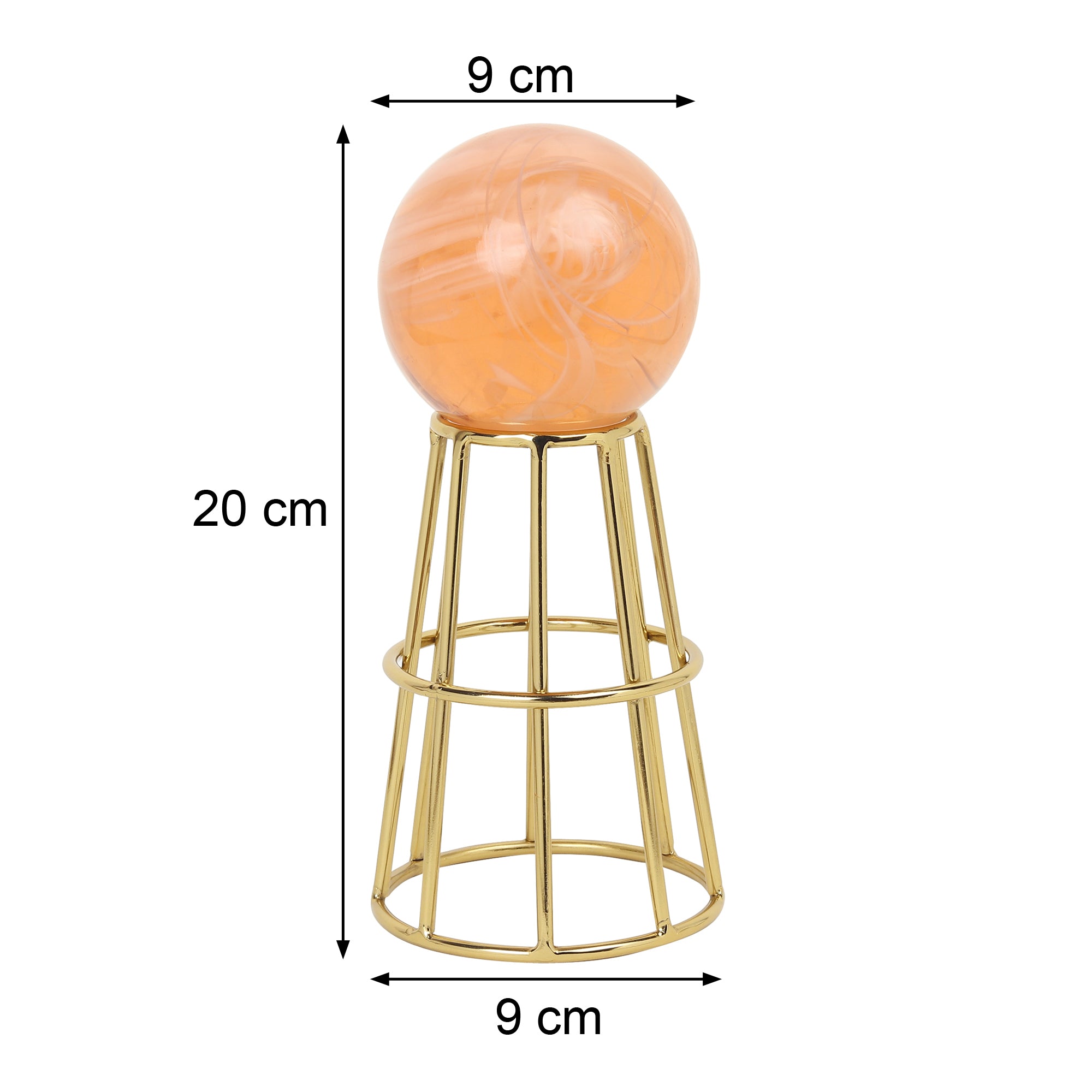 Crystal Orb's Gold Pedestal with Peach Ball