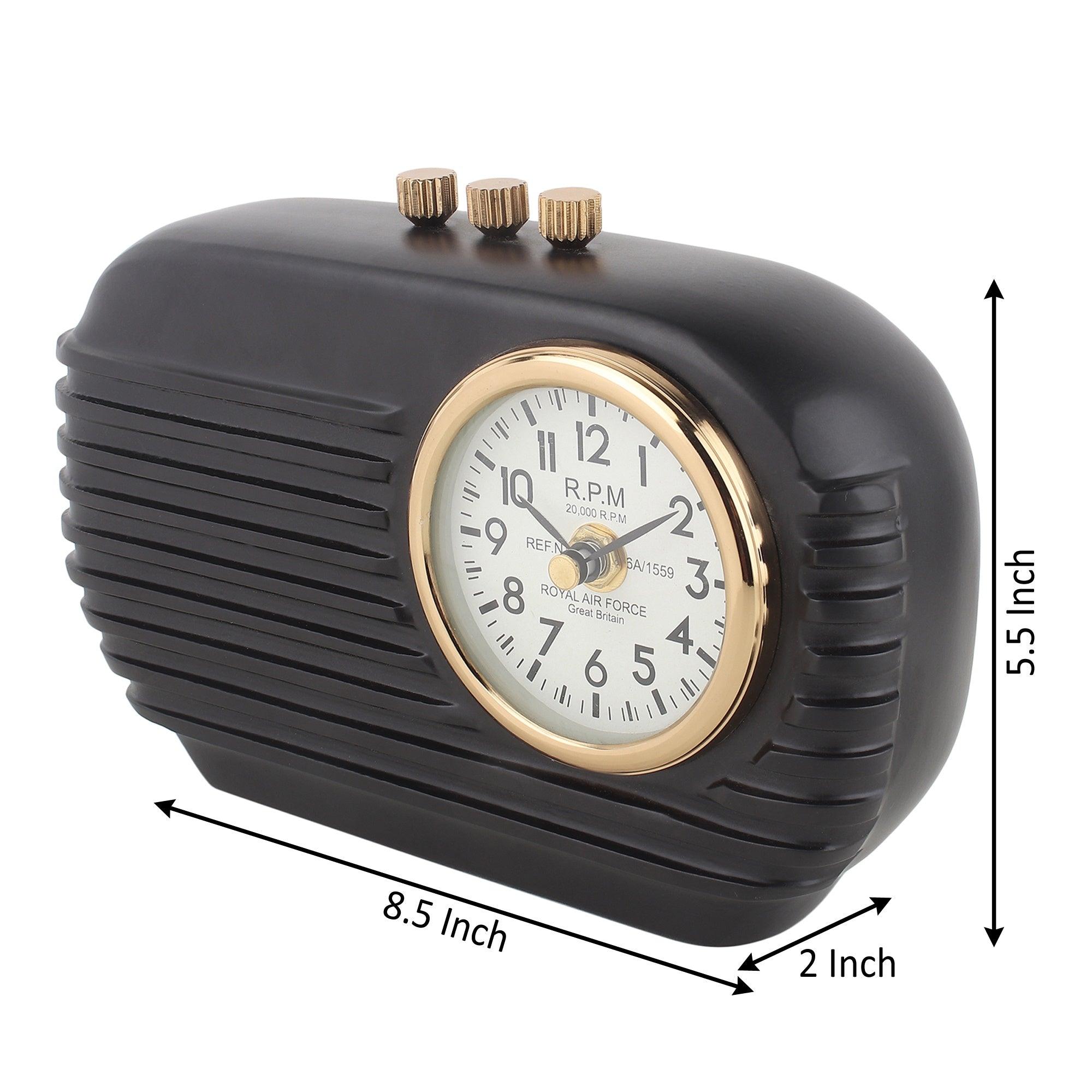 Radio Reverie Table Clock in Black - Ouch Cart 