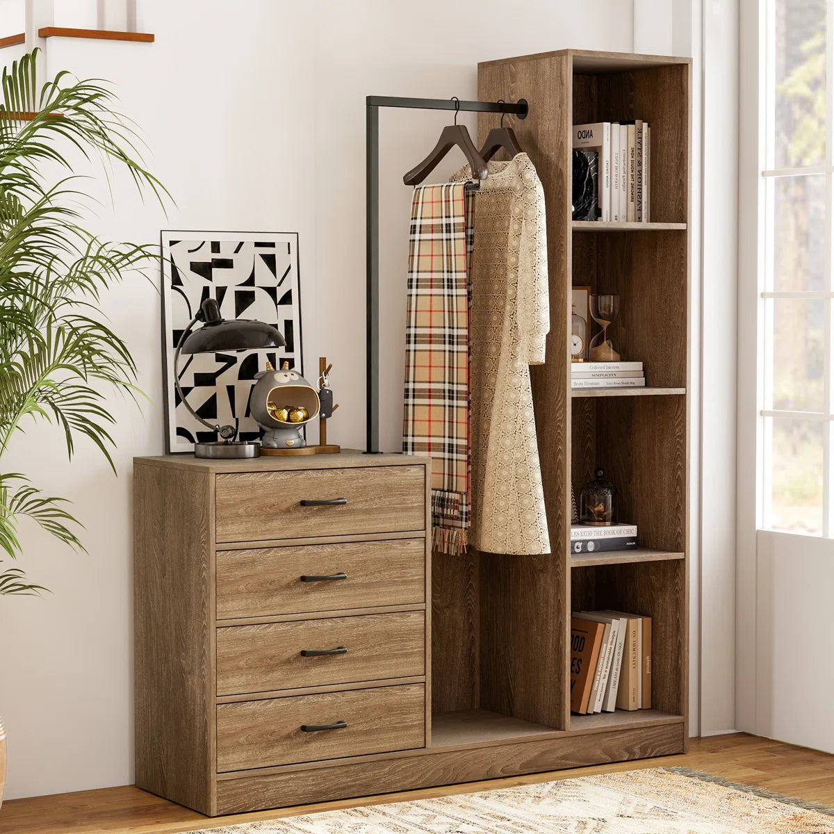 71'' Entryway Wardrobe Cabinet With Drawers And Storage