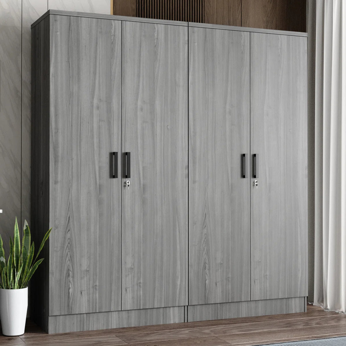 Double Wardrobe With 4 Slim Door!