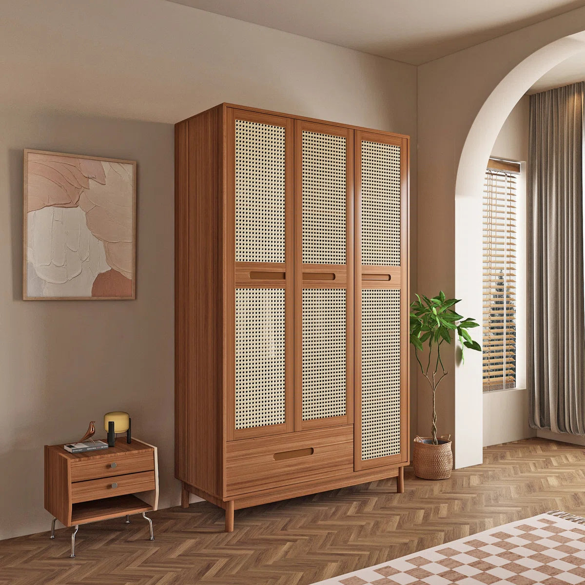 Creative Solid Wood Wardrobe