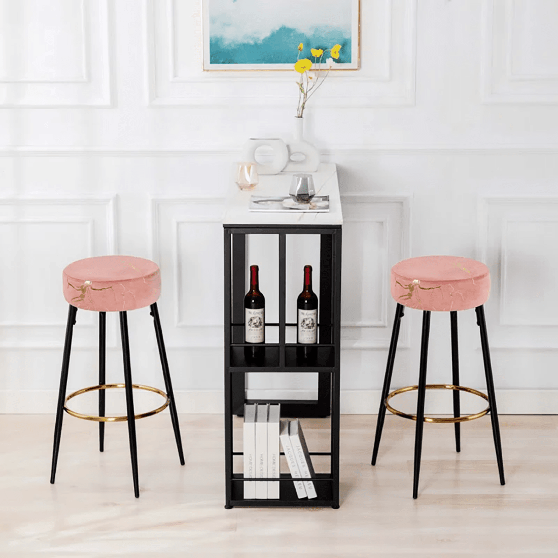 NAHMAN BAR STOOL PINK SET OF 2 - Ouch Cart 