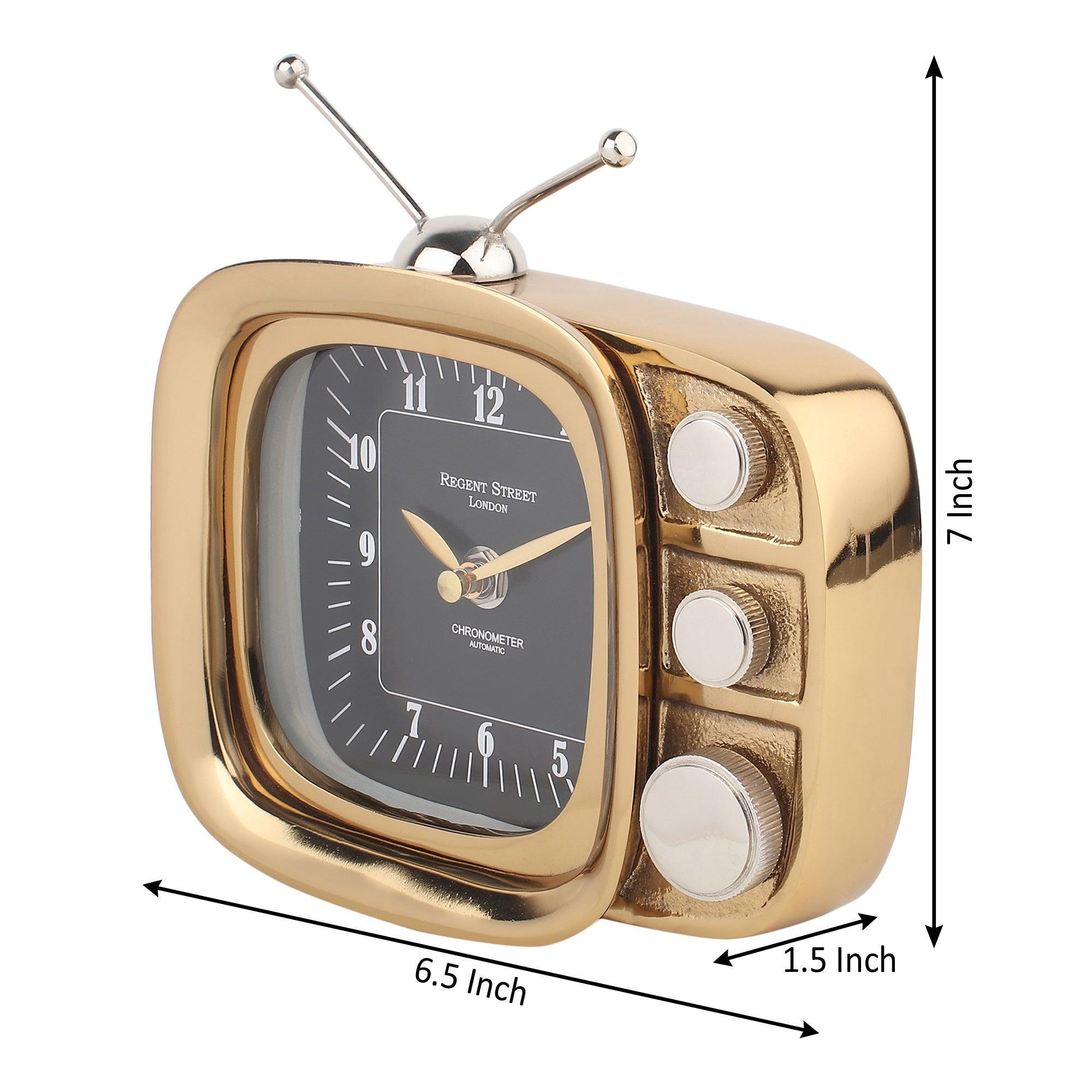 Retro TV Timepiece in Gold - Ouch Cart 