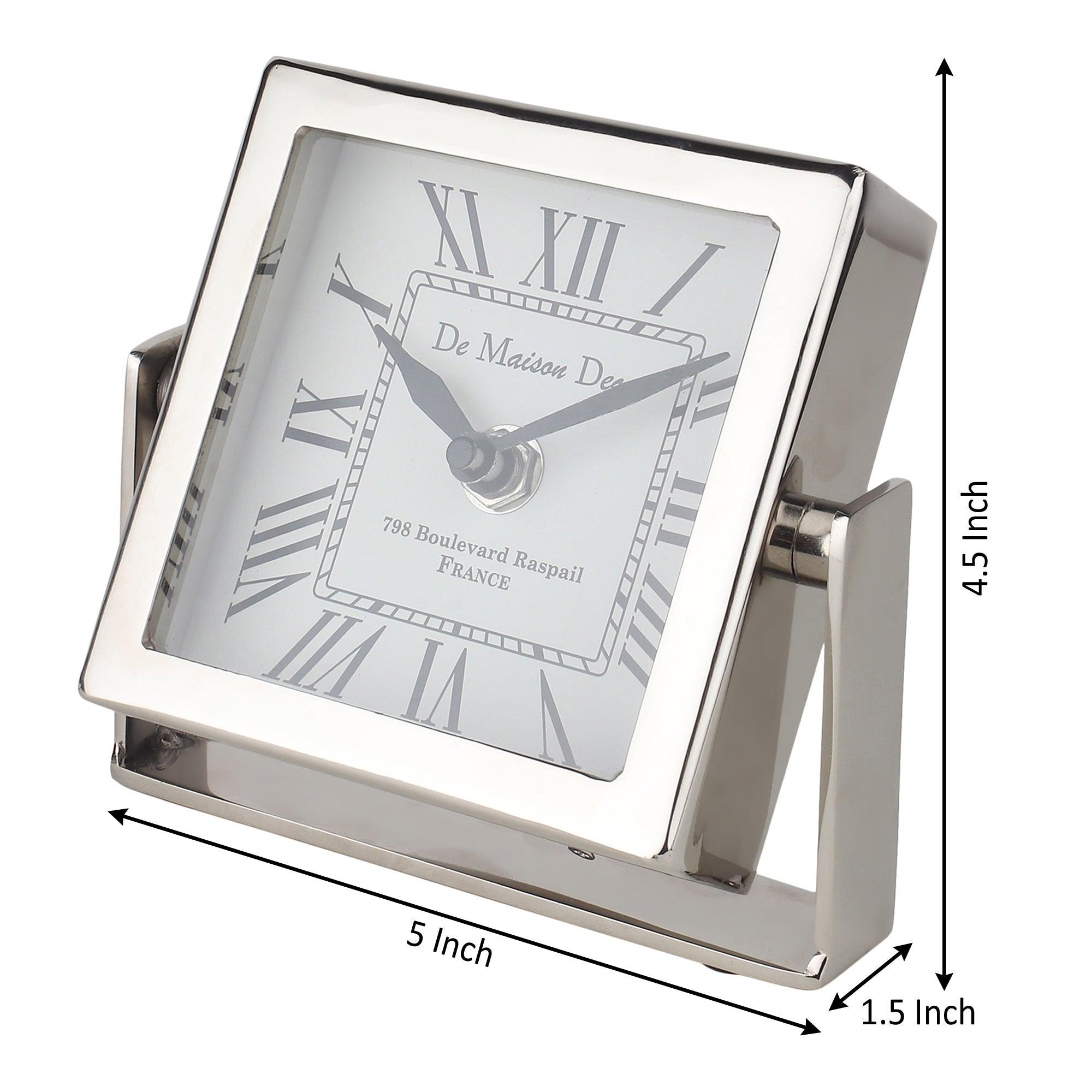 Time's Canvas - The Table Clock ( Medium ) In Silver - Ouch Cart 