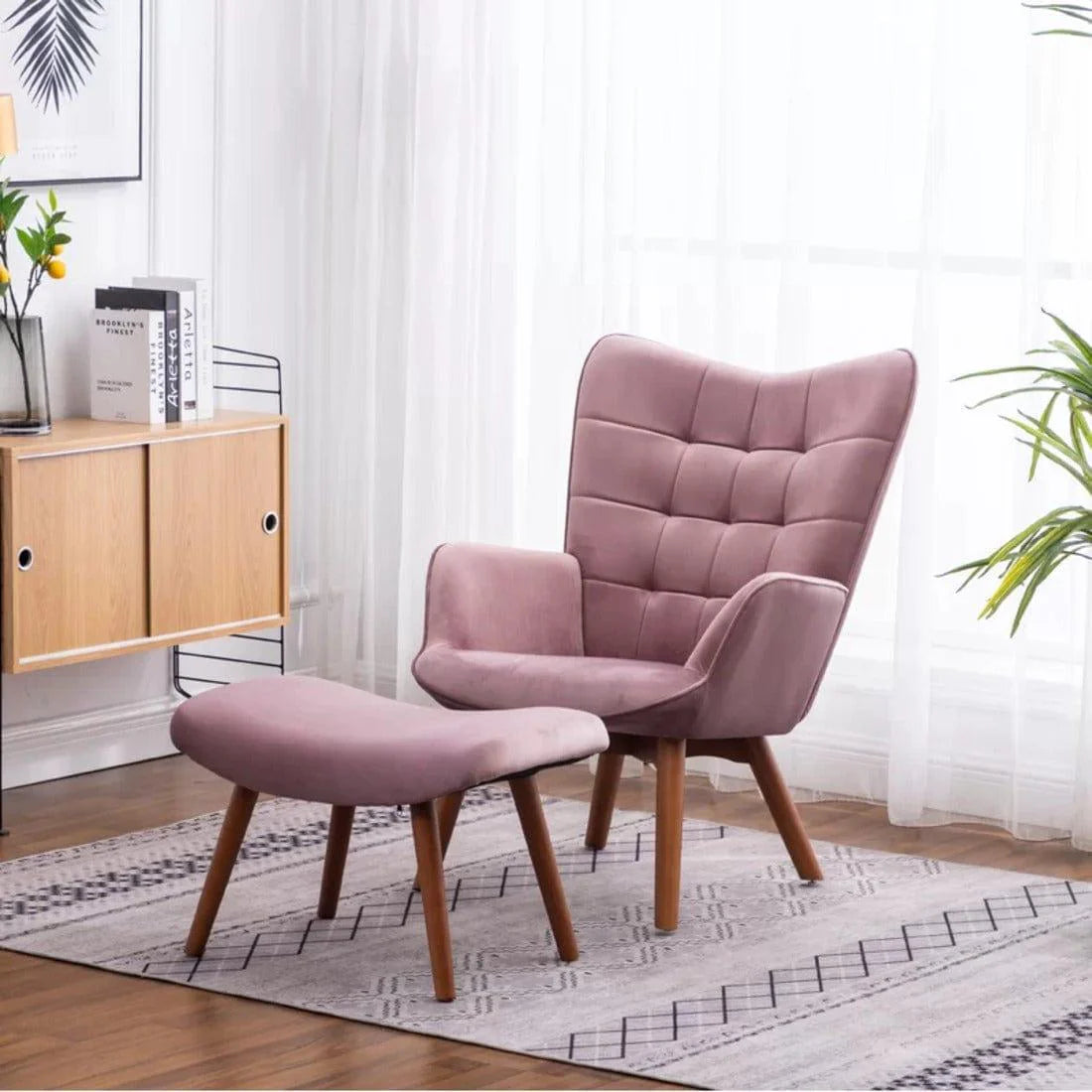 embra accent chair with ottoman