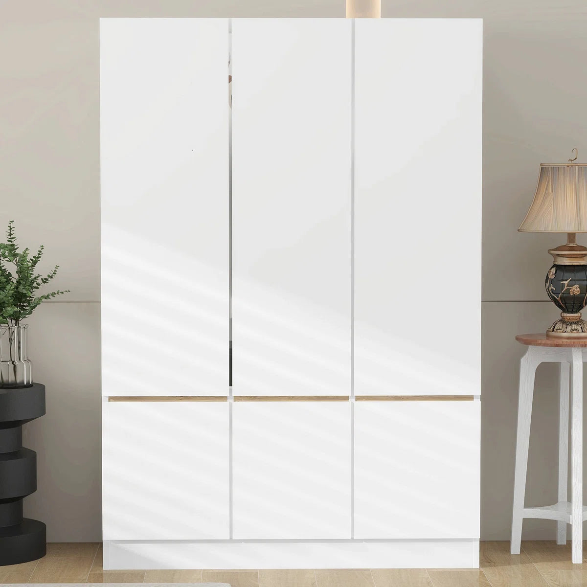 6-Doors Wooden Wardrobe Storage For Bedroom