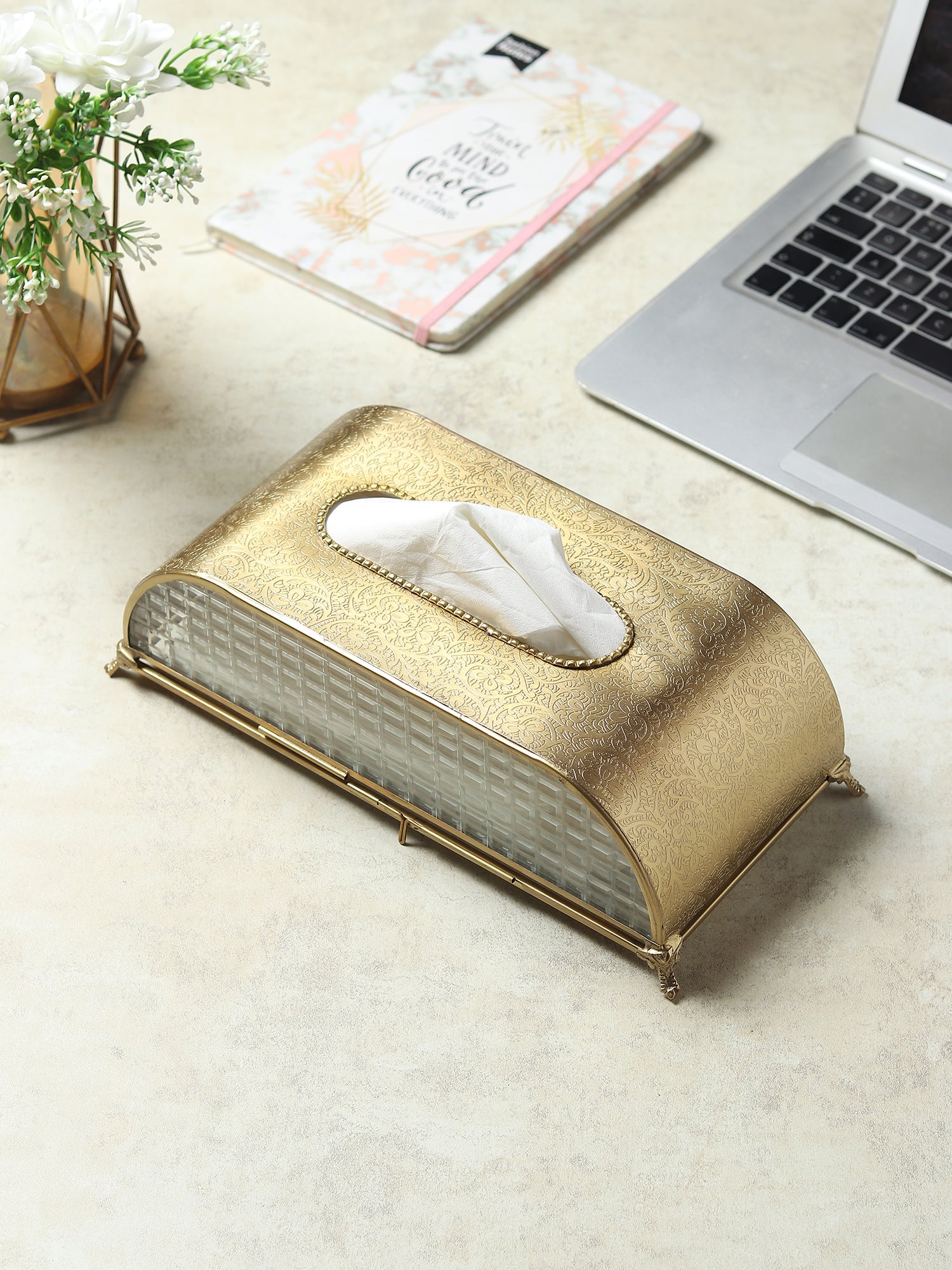 Sleek Slant Square Crystal Tissue Holder - OUCHCART