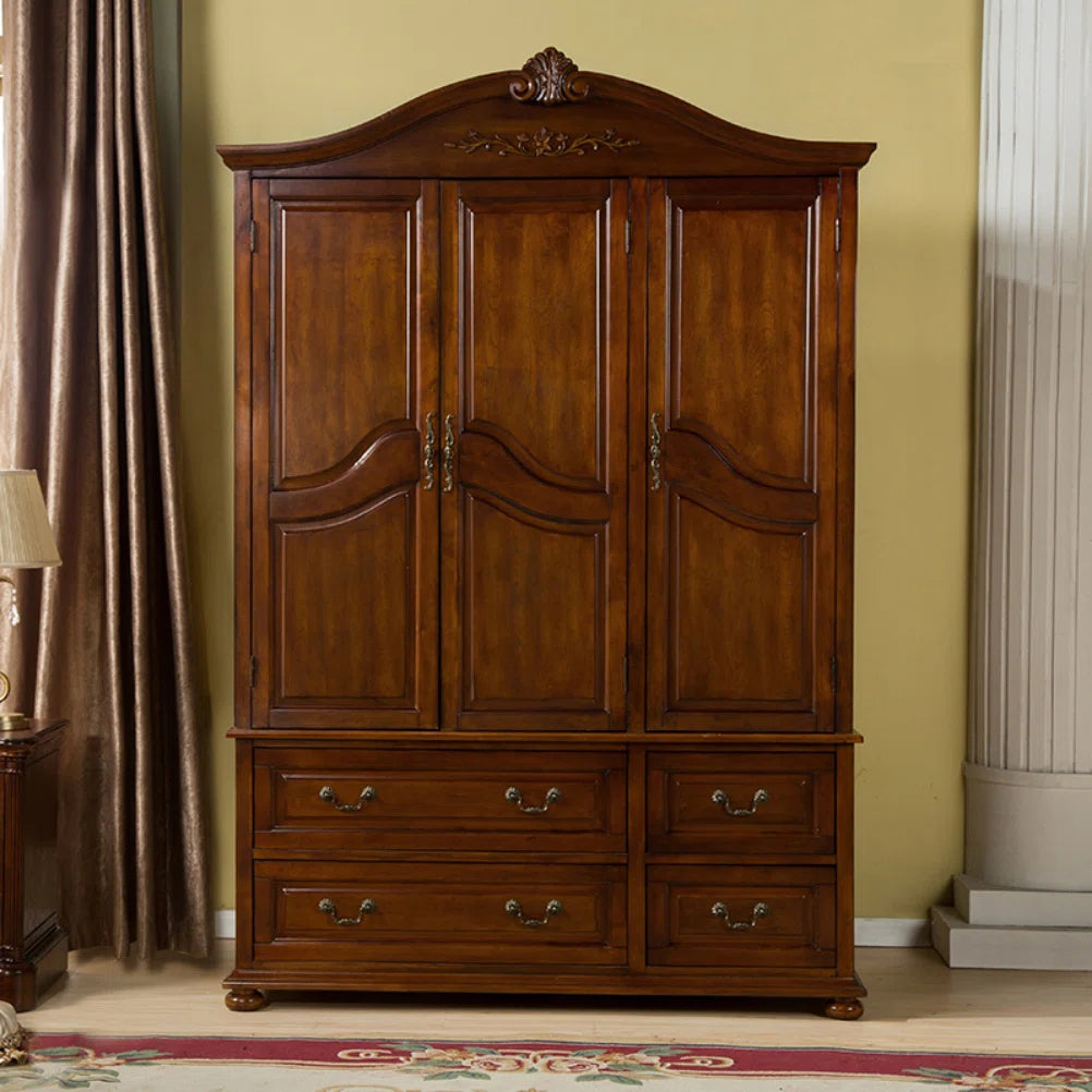 Creative Brown Solid Wood Wardrobe