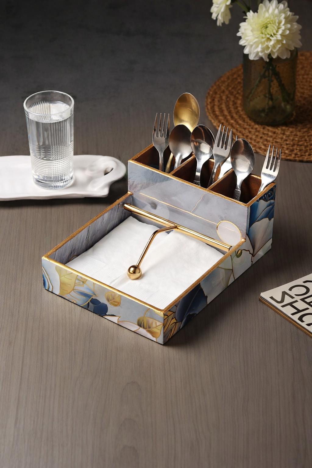 Azure Whisper Cutlery and Tissue Holder - Ouchcart