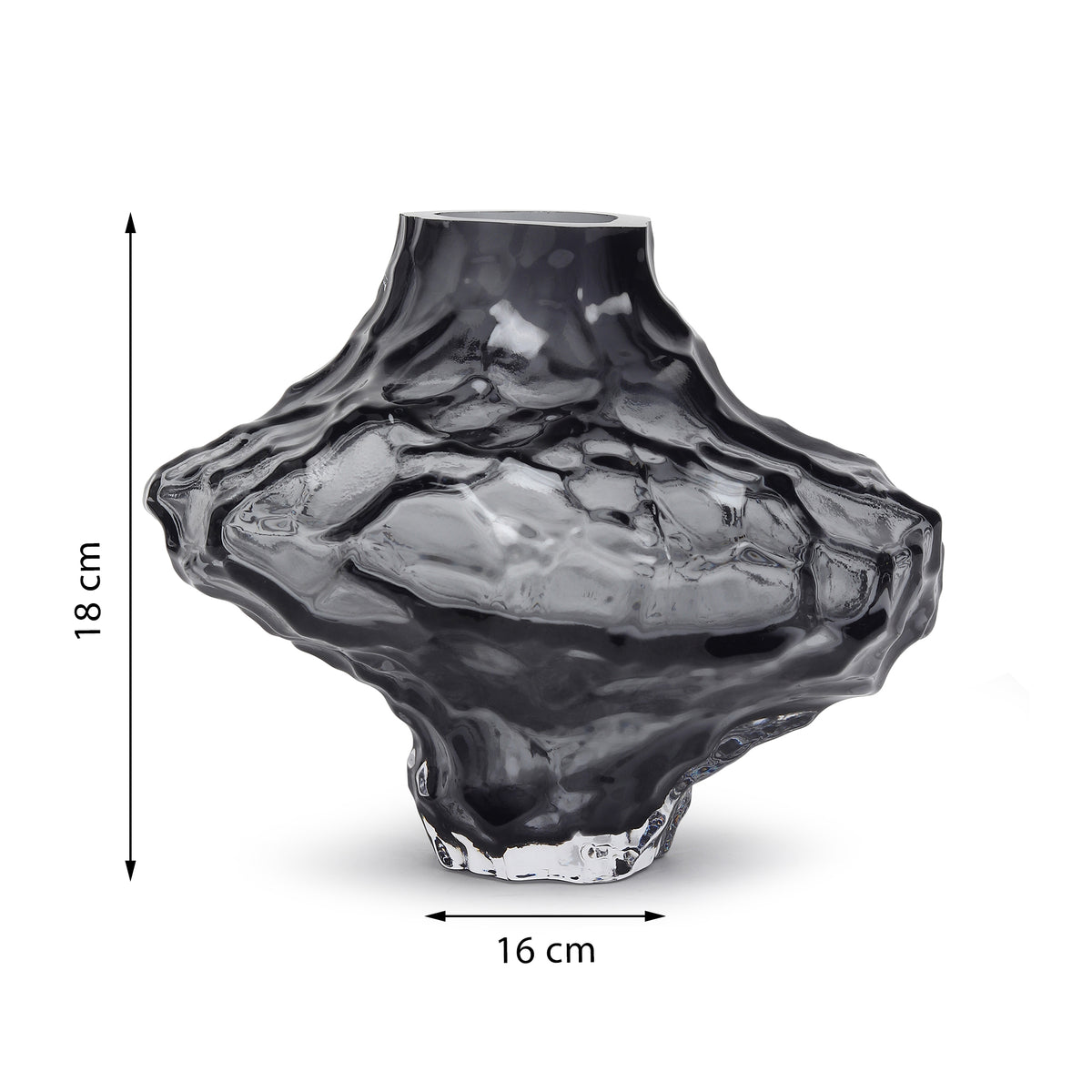 Magma Rise Black Crystal Vase