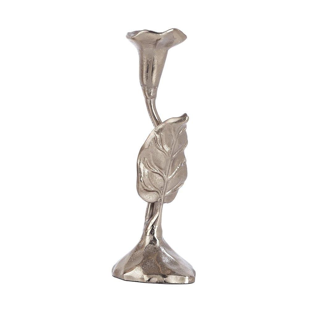 Jules Leaf Candle Holder Medium Silver