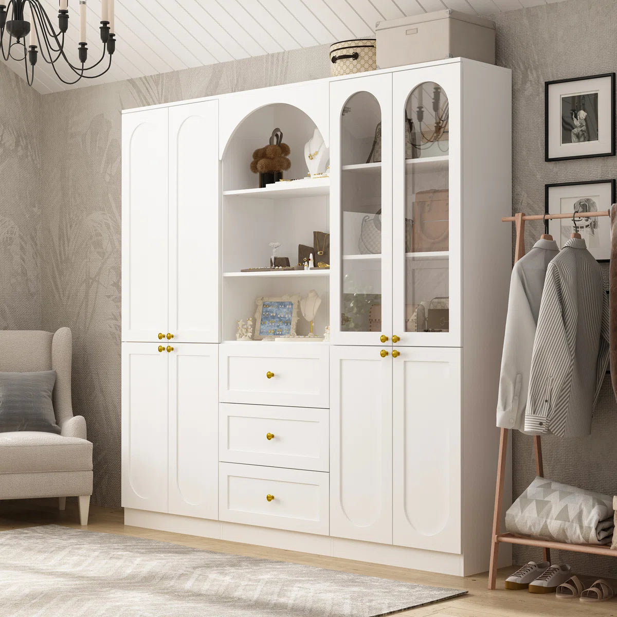 Elegent Wardrobe With Strong Storage And White Finish