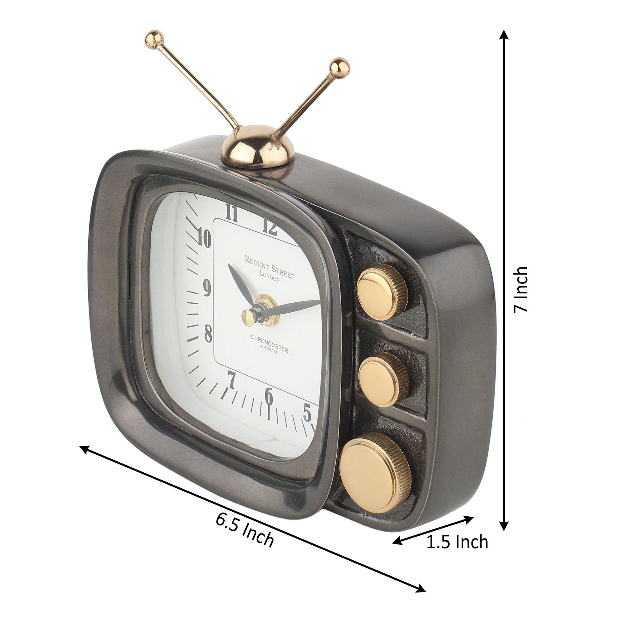 Retro TV Timepiece In Black