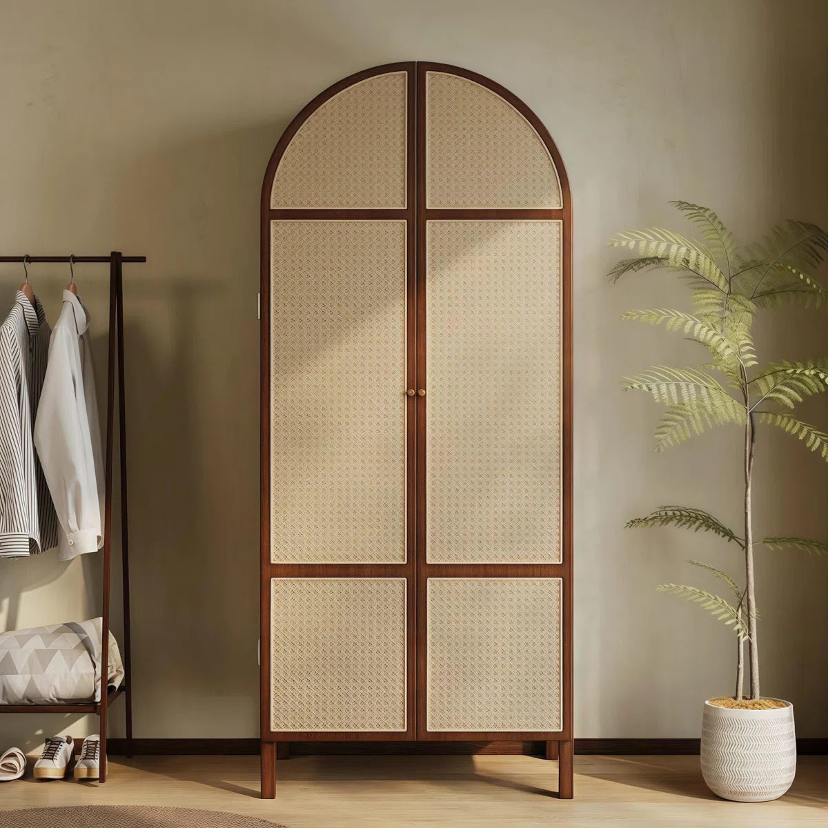 Retro Simple Solid Wood Wardrobe