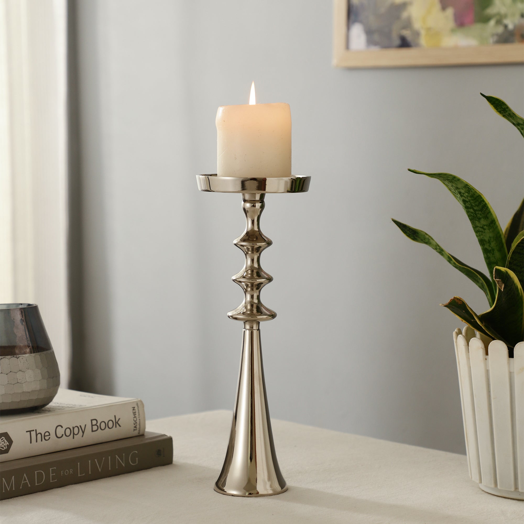 Altar Flame Silver Candle holder  - OUCHCART | Candle holder