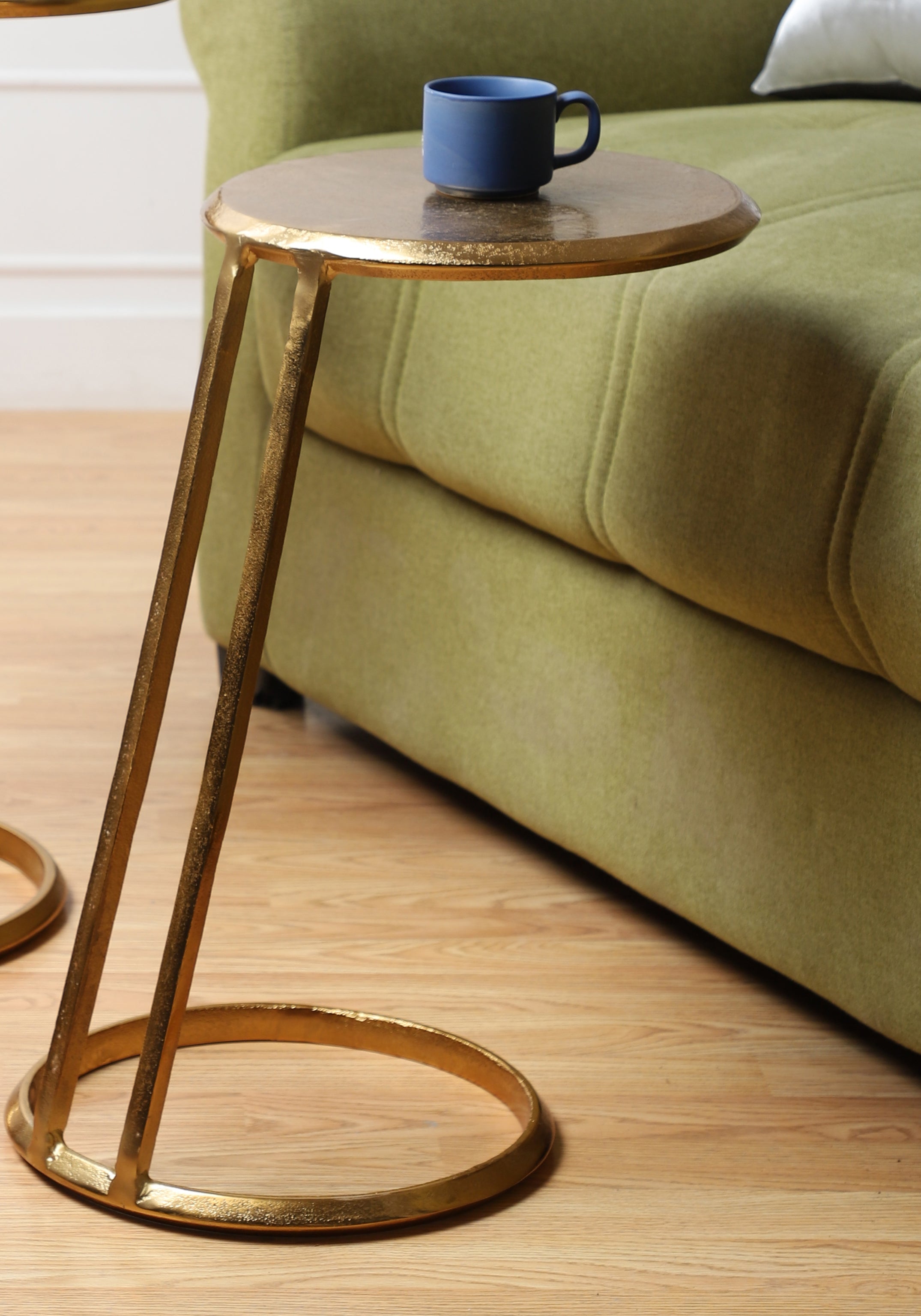 Slanted Nesting Tables by Décor de Maison in Raw Antique Gold Finish small size- OUCHCART