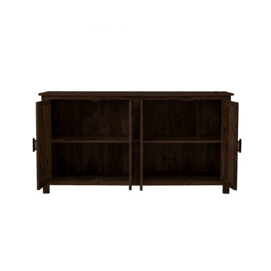 Canberra Sheesham Wood Four Door Storage Cabinet 172x45x90 CM (Walnut Finish)