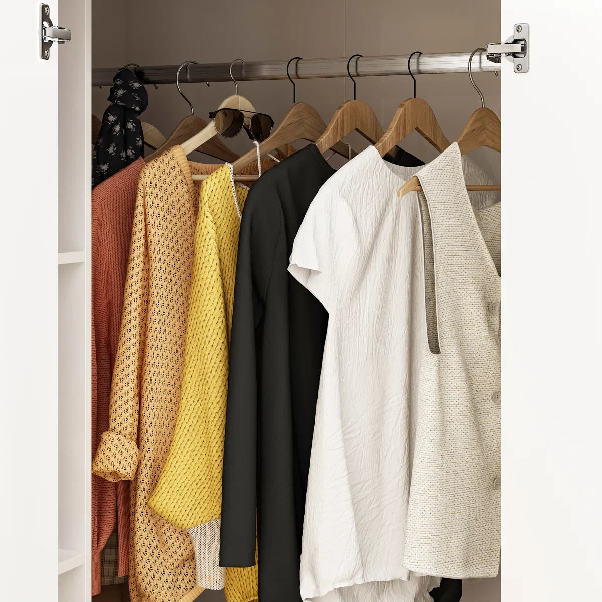 Wardrobe Set With Top Cabinet And Elegent Design