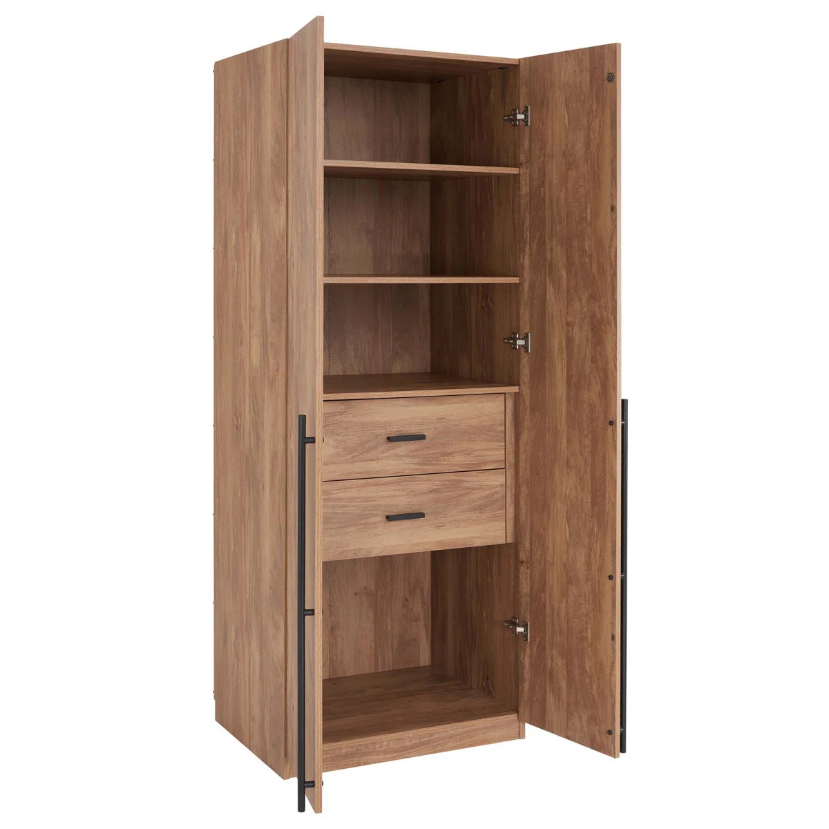 Lee Freestanding 3-Piece Module Wardrobe Closet with 2 Hanging Rods, 4 Drawers, 3 Shoe Storage and 6 Shelves