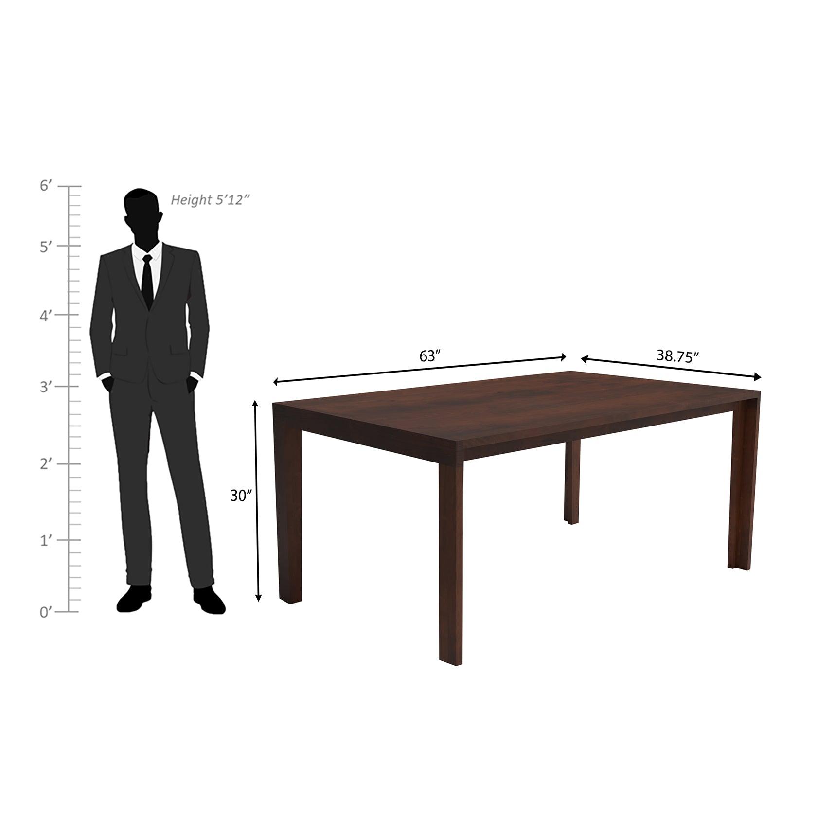 Carlio Mango Wood Dining Table In Reddish Walnut