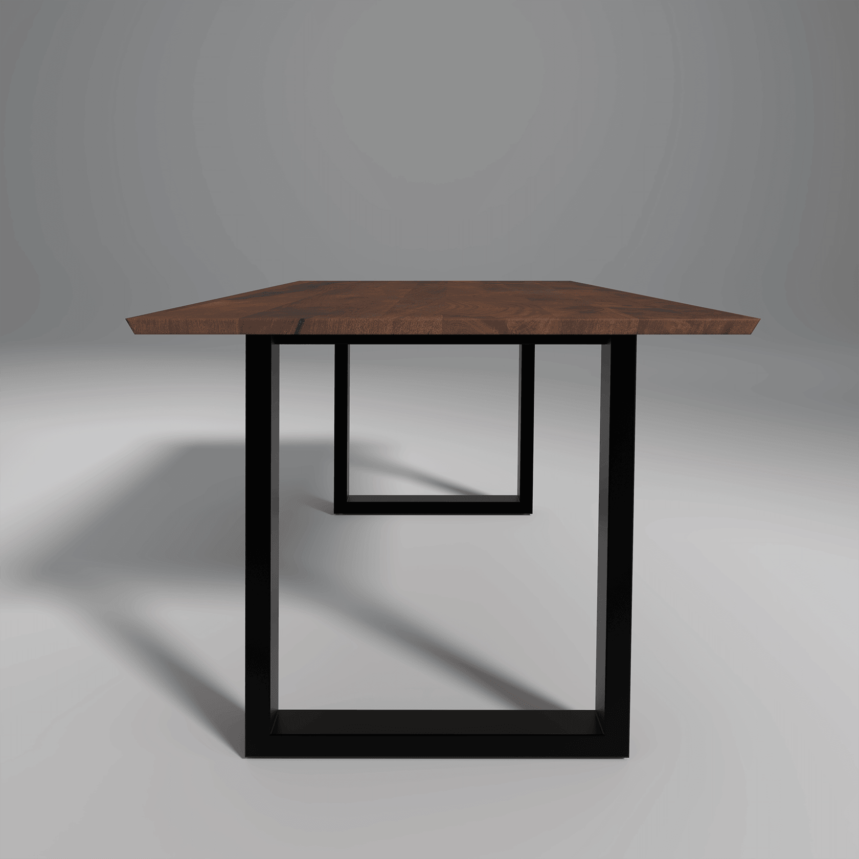 Viscus Iron And Sheesham Wood Dining Table In Reddish Walnut