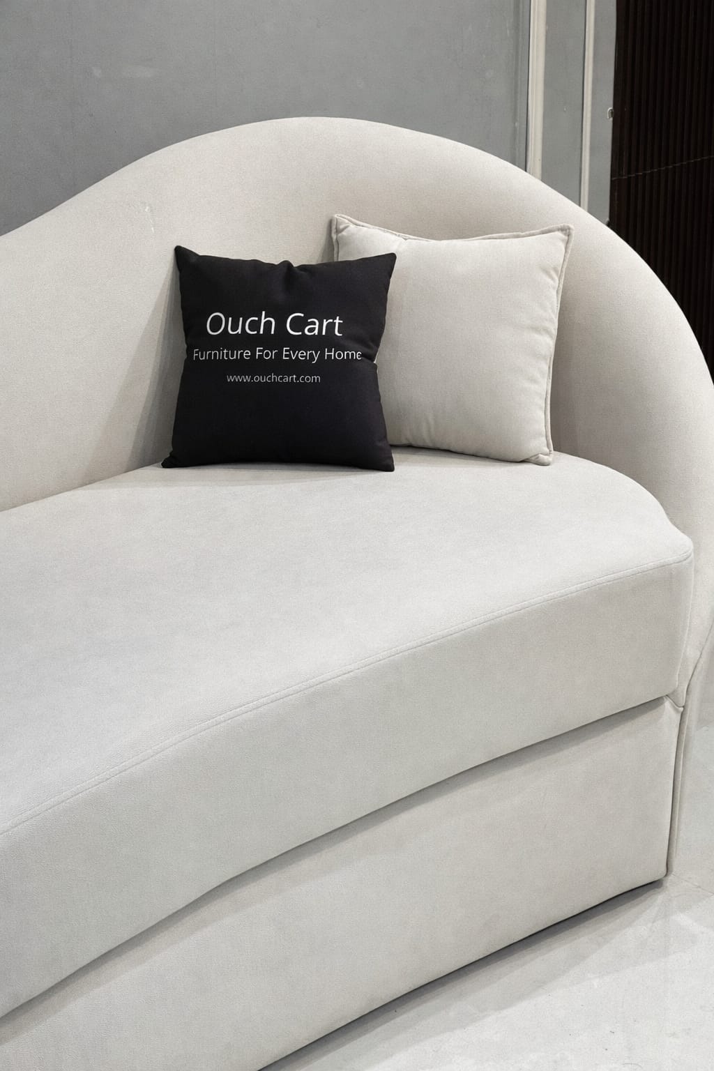 Ryan Gray Velvet Upholstered Sofa 3-Seater Sofa Solid Wood Frame