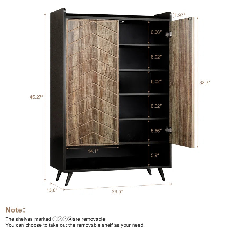 24 Pair Shoe Storage Cabinet