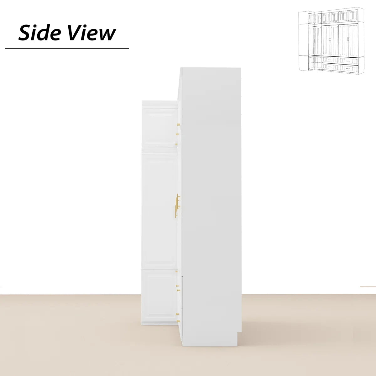 Wardrobe Set With Top Cabinet And Elegent Design