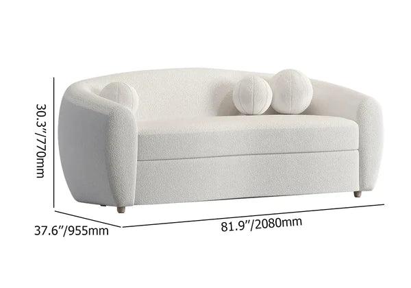 Joel White Teddy Velvet 3 Seaters Curved Sofa for Living Room - Ouch Cart 