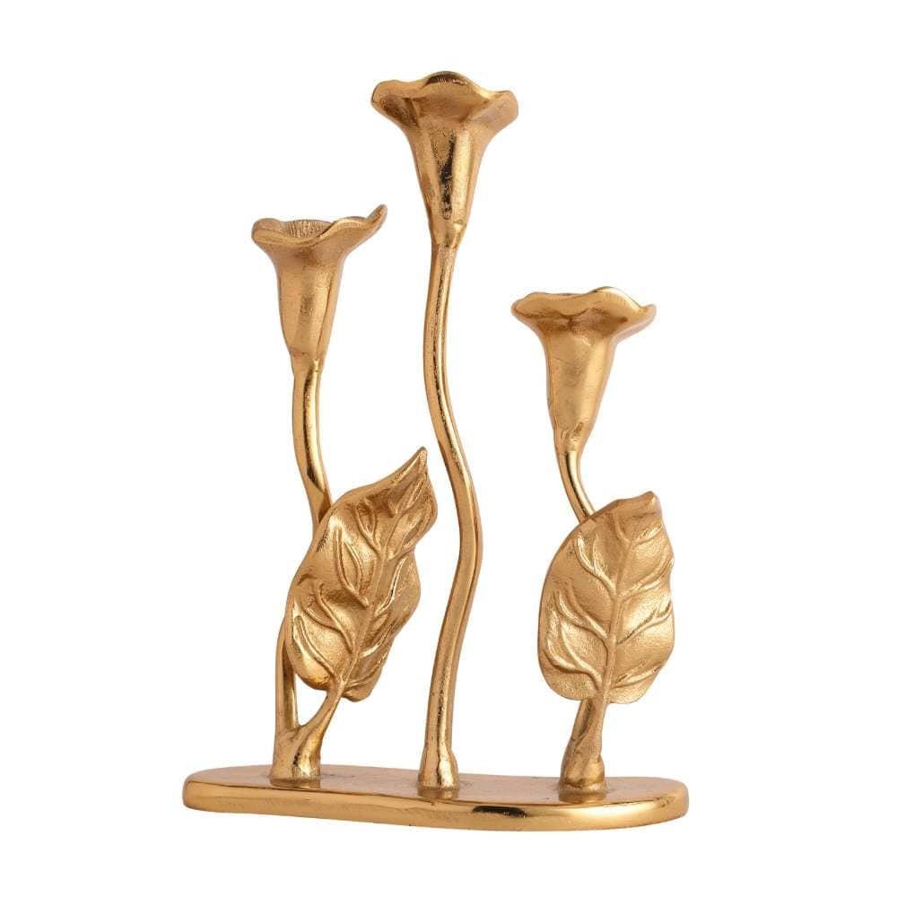 Jules Triple Candle Holder Gold - Ouch Cart 