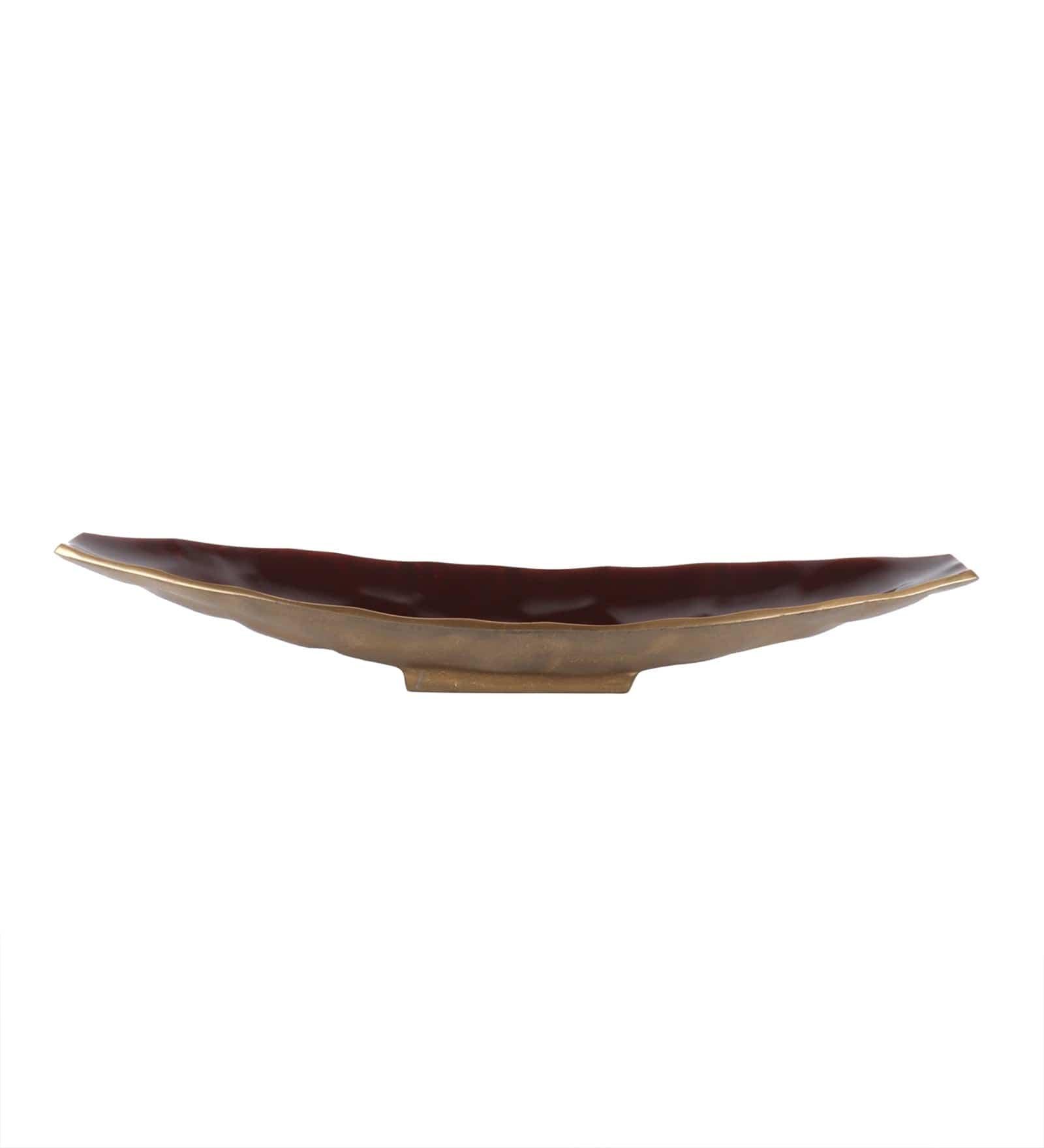 serving tray maroon gold - Ouch Cart 
