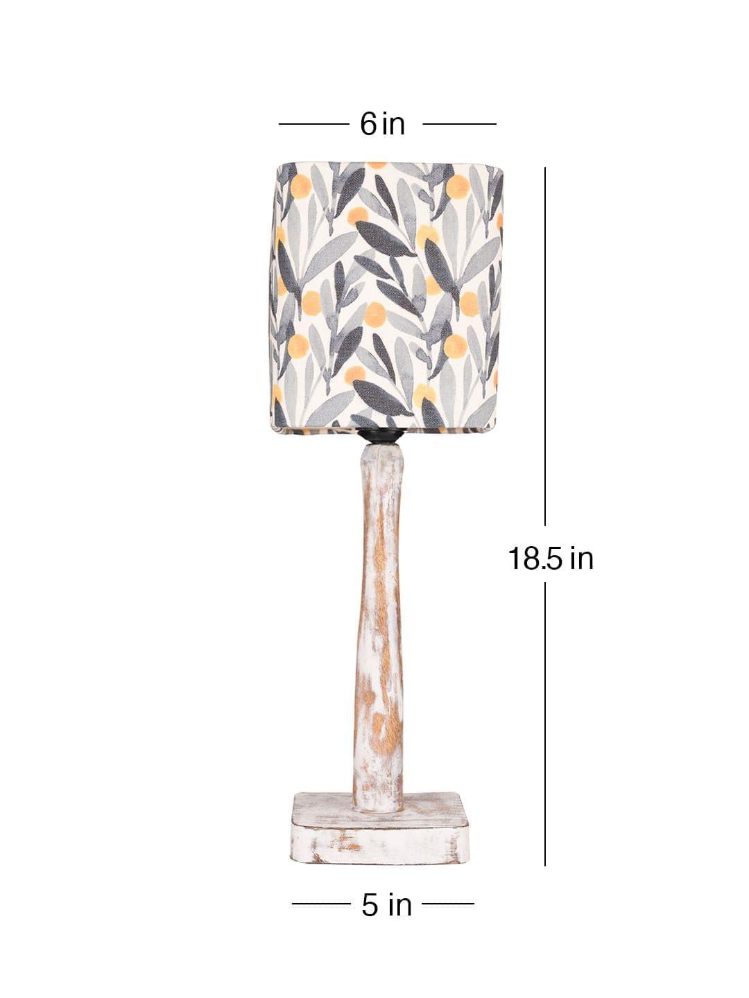 Curve Distress white Lamp with Yellow Leaves shade - Ouch Cart 