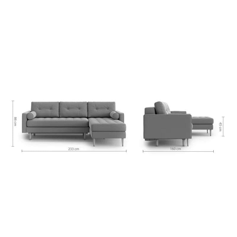 2 - Piece Upholstered Corner Sofa Chaise - Ouch Cart 