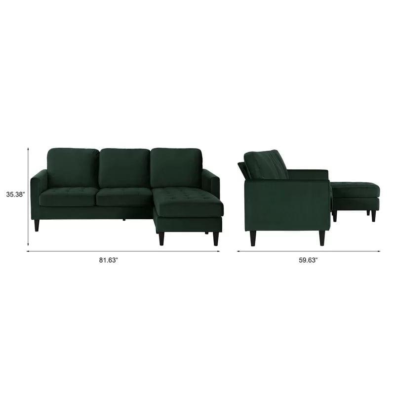 2 - Piece Upholstered Corner Sofa Chaise - Ouch Cart 