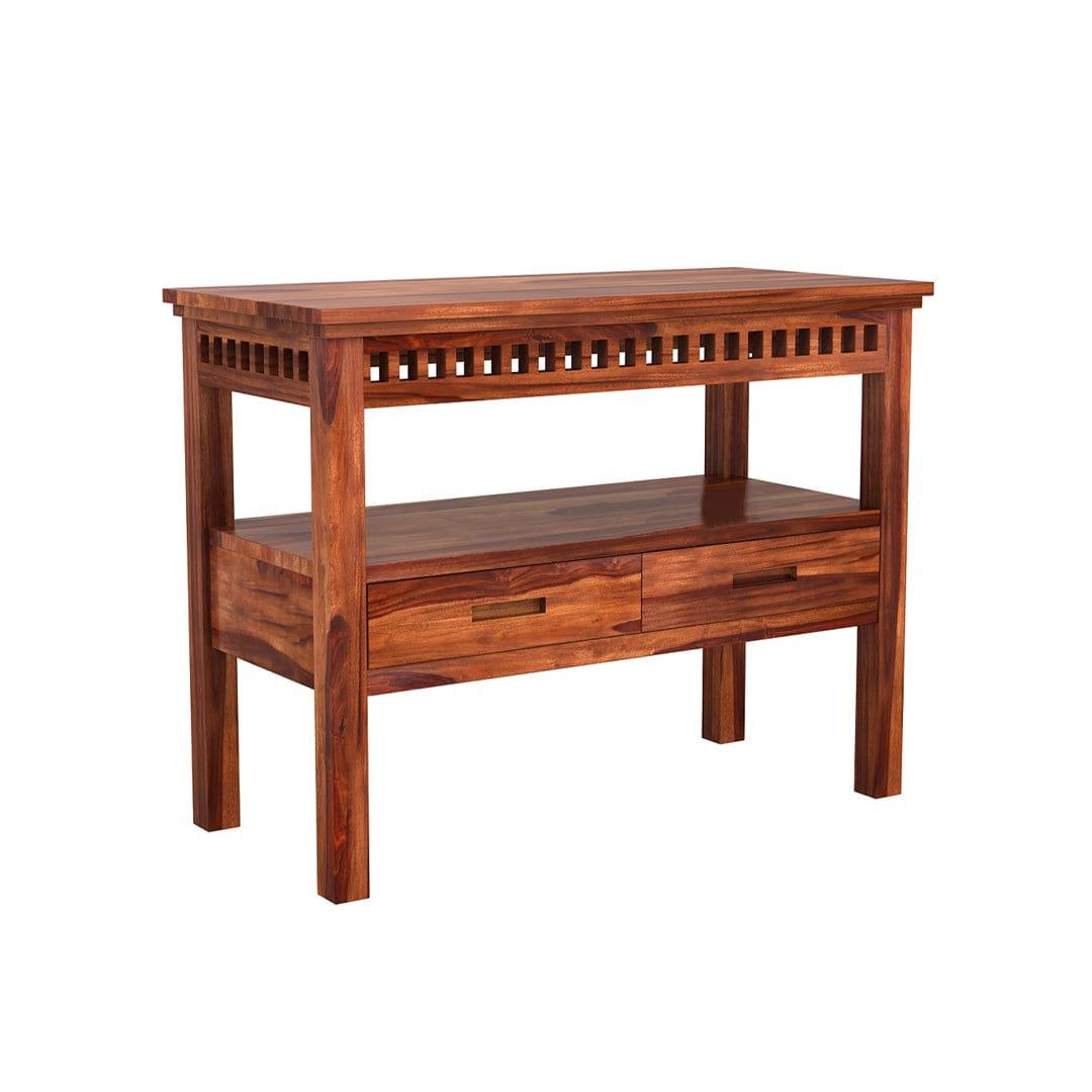 Adolph Console Table With Storage (Honey Finish) - Ouch Cart 