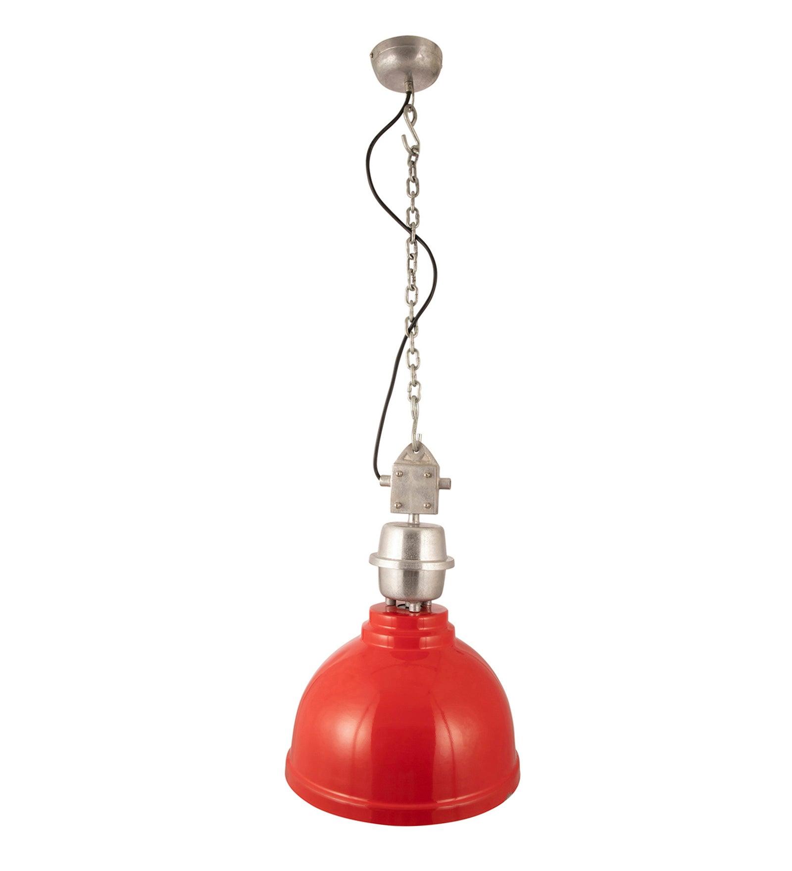 Ceramic Red Industrial Pendant Light - Ouch Cart 