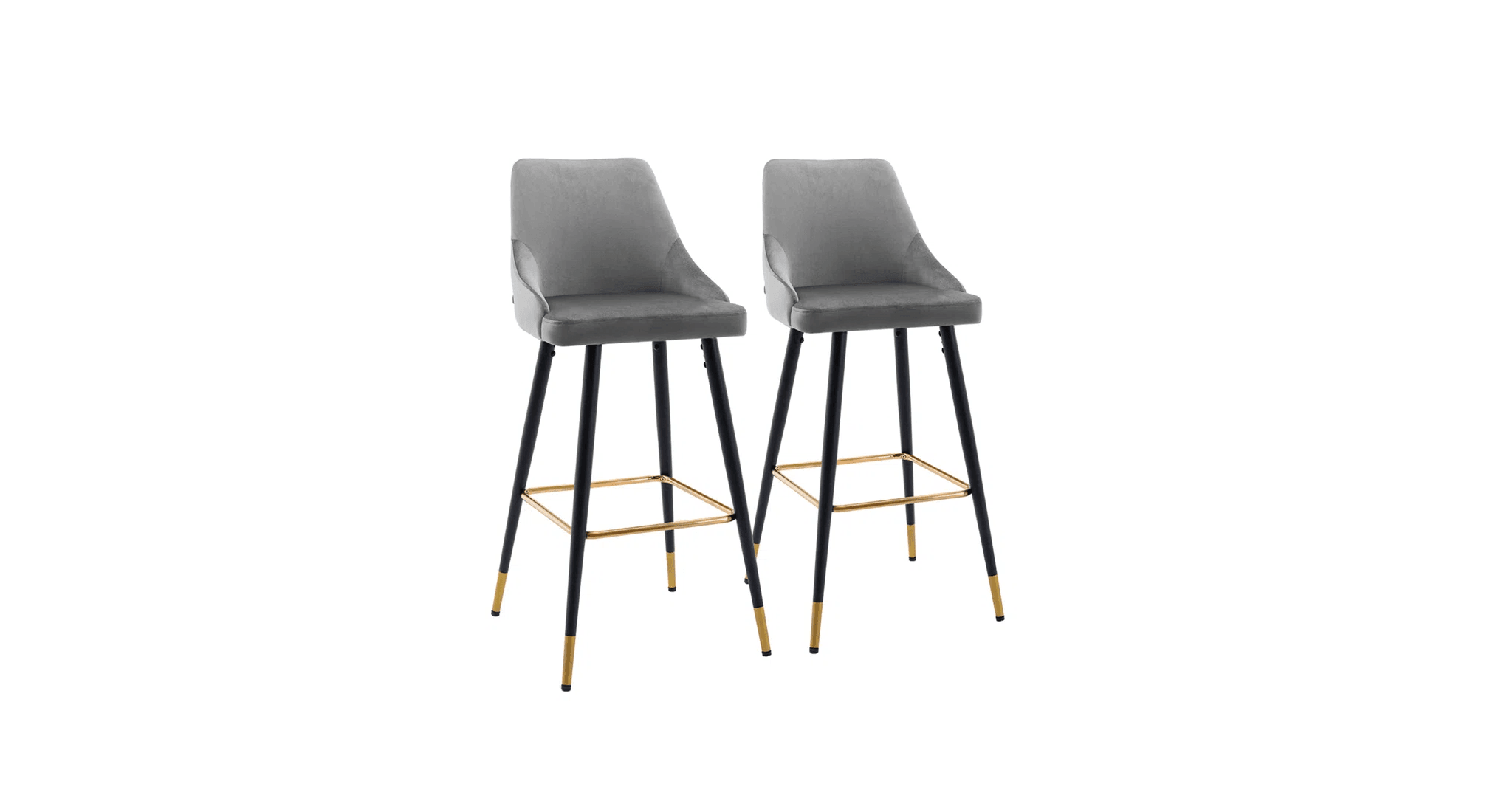 DAVAN BAR STOOL GREY SET OF 2 - Ouch Cart 