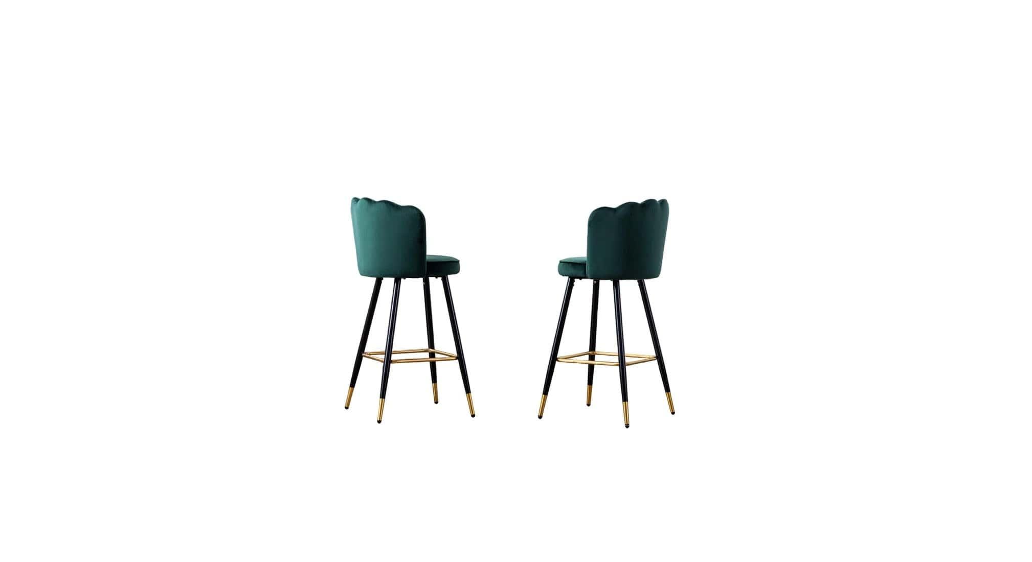 FLOWER COUNTER STOOL Green SET OF 2 - Ouch Cart 