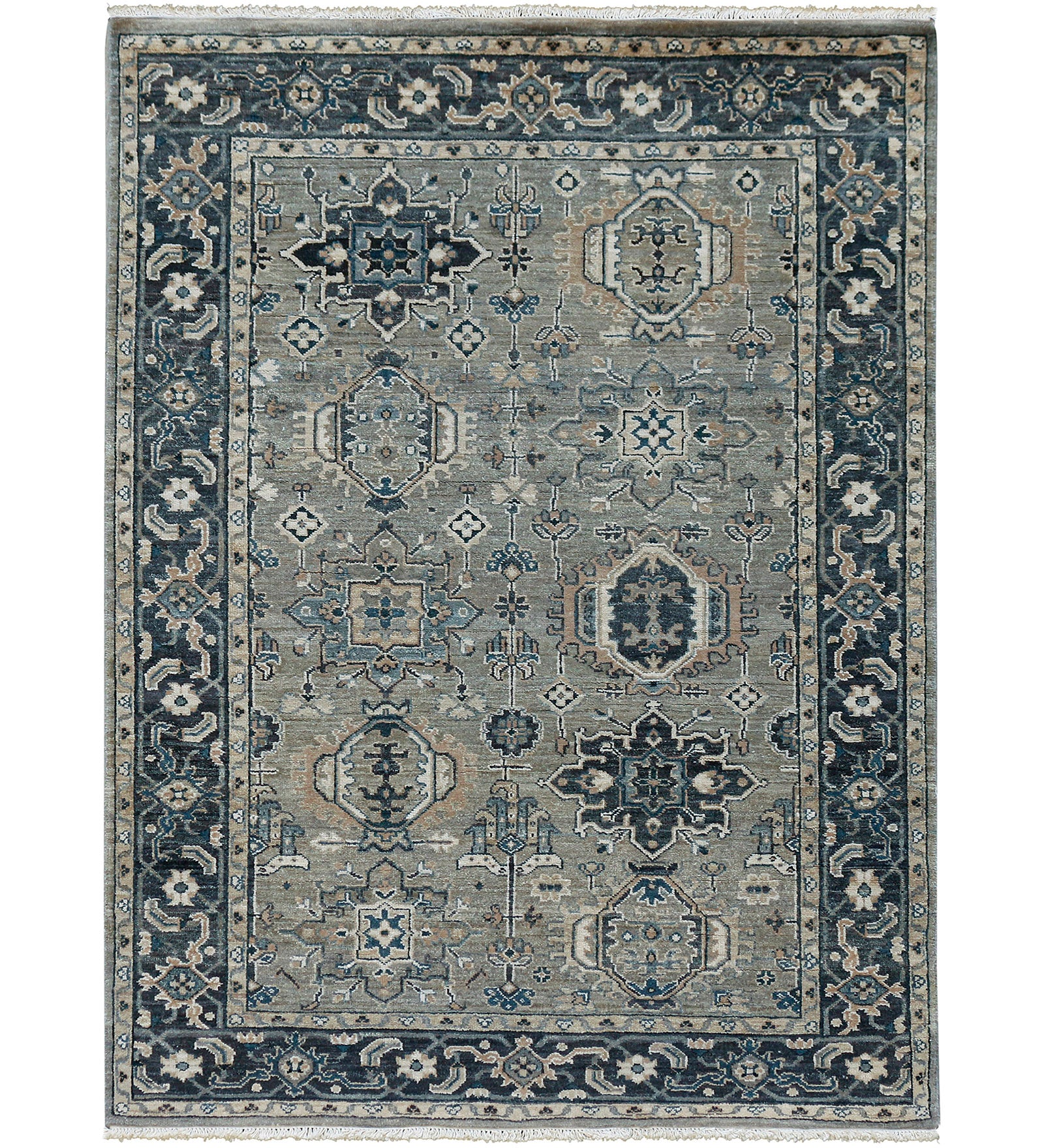 Heritage Traditional Pattern Hand Knotted  Rectangle Anti-Skid Designer Carpet, Prayer Rug For Office Cabins, Small Living Spaces - 3'X5'