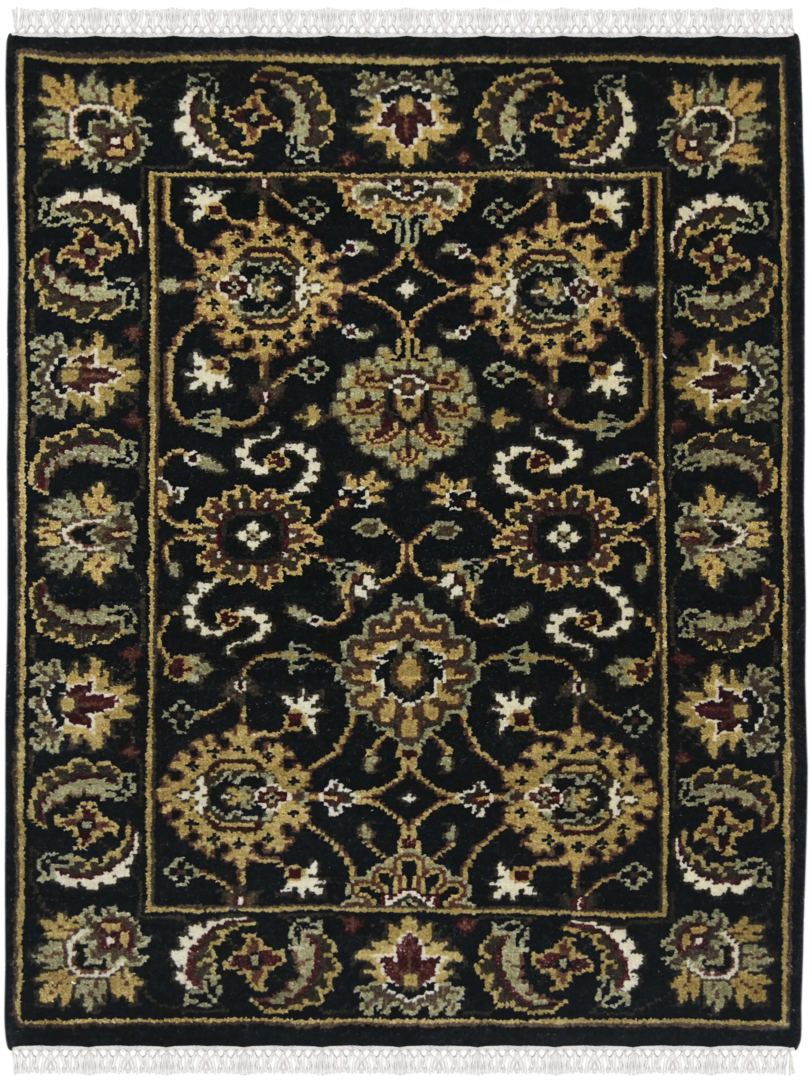 Luxor Classic Pattern Hand Knotted  Rectangle Anti-Skid Designer Carpet, Prayer Rug For Office Cabins, Small Living Spaces - 2'X3'