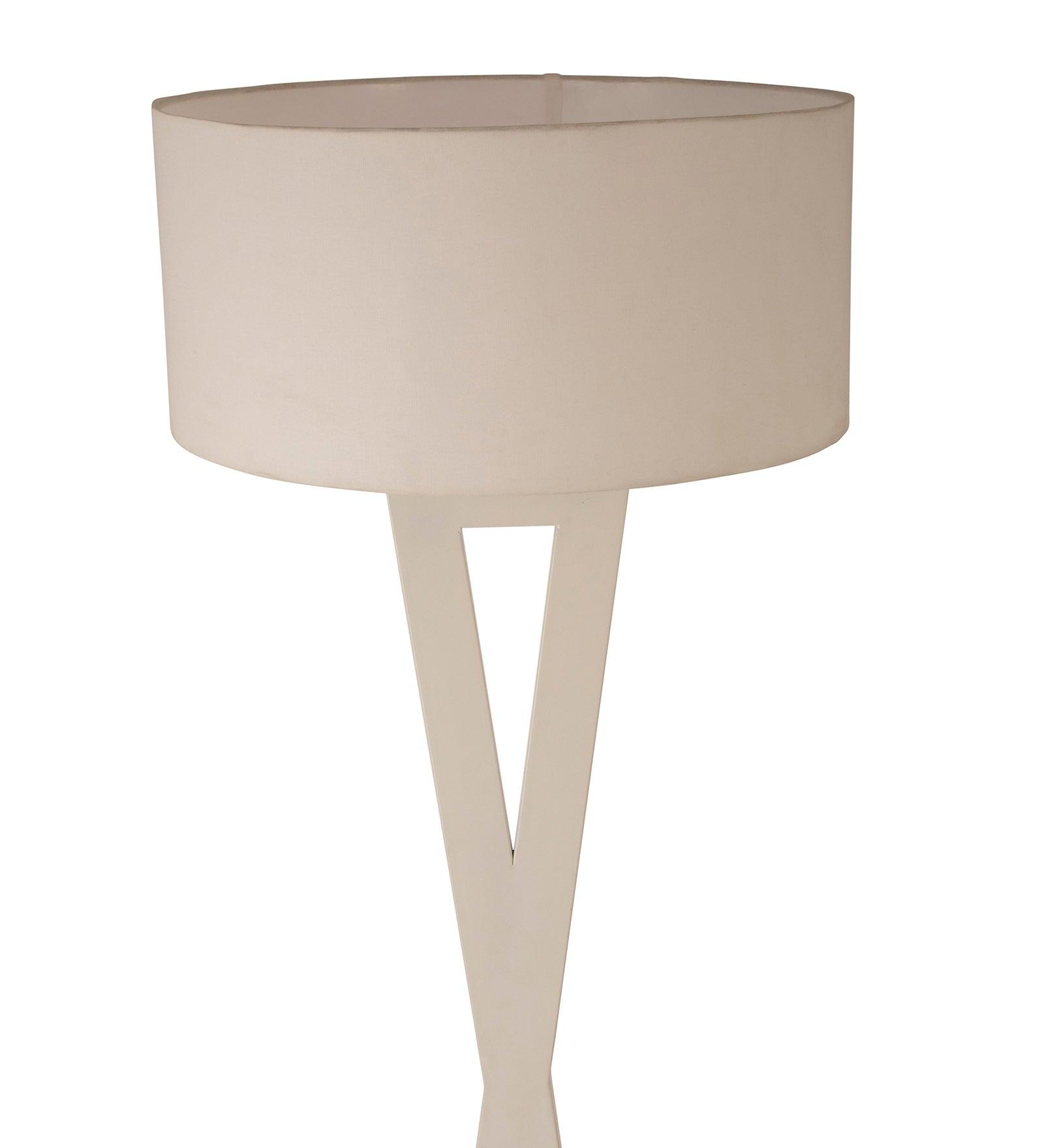 Hamptons White Metal Shade Club Floor Lamp with Metal Base - Ouch Cart 