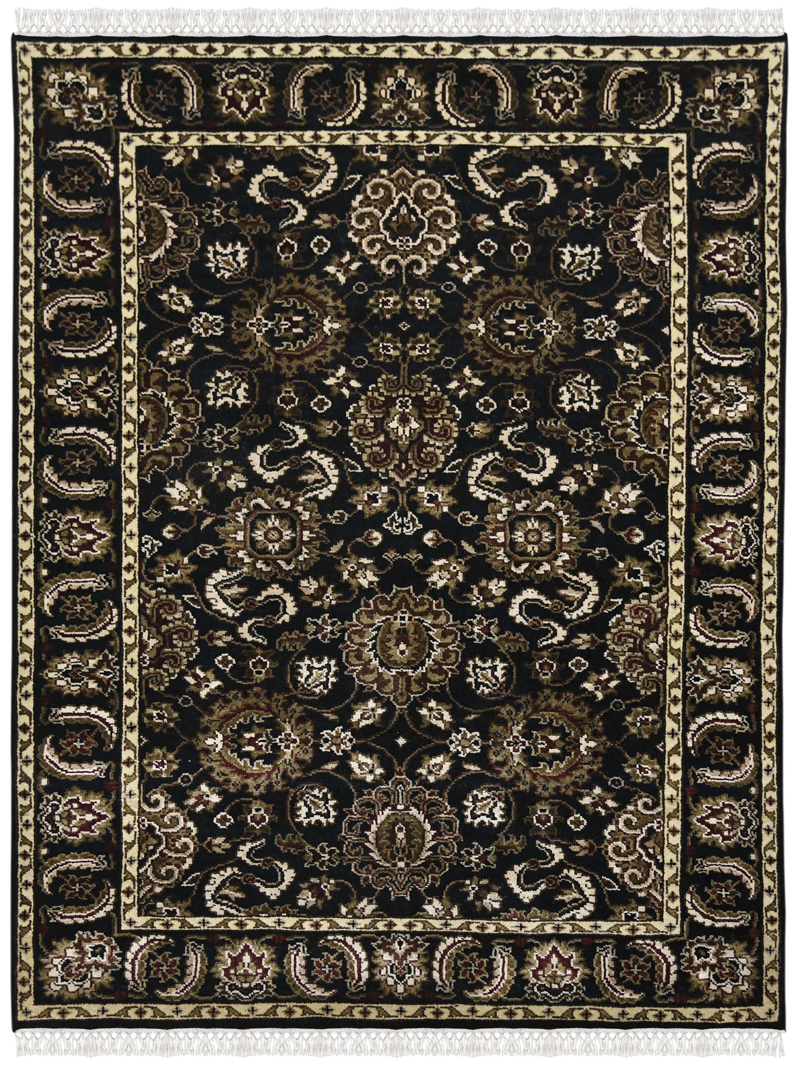 Luxor Classic Pattern Hand Knotted  Rectangle Anti-Skid Designer Carpet, Prayer Rug For Office Cabins, Small Living Spaces - 2'X3'
