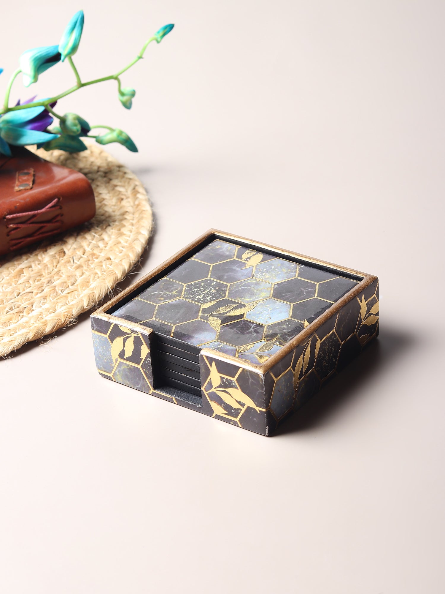 Gilded Hive  Coaster Set of 4