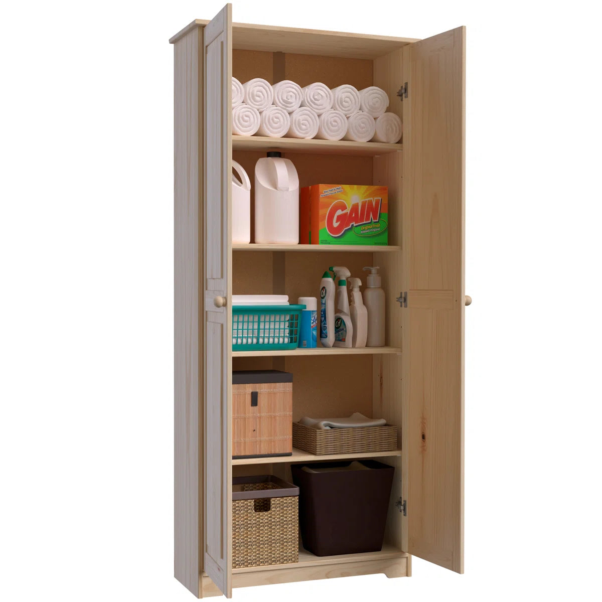 Jadian Freestanding Wardrobe Closet 1.0 with 4 Shelves and 2 Drawers