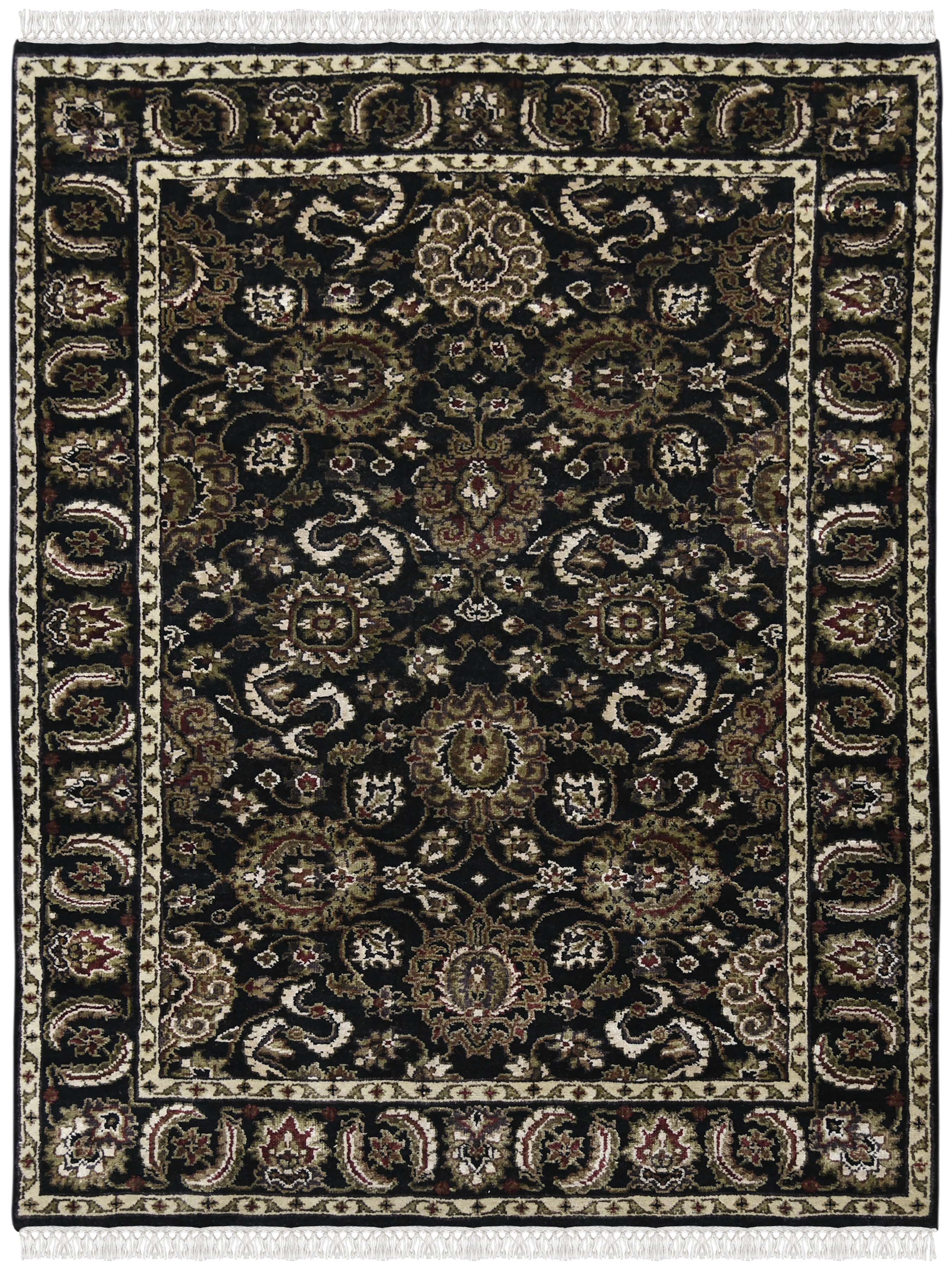 Luxor Classic Pattern Hand Knotted  Rectangle Anti-Skid Designer Carpet, Prayer Rug For Office Cabins, Small Living Spaces - 2'X3'