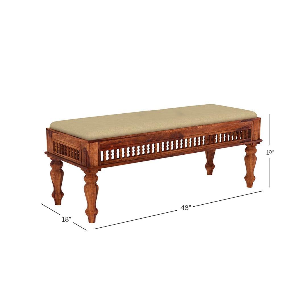 Alanis Sheesham Wood Dining Bench - Ouch Cart 