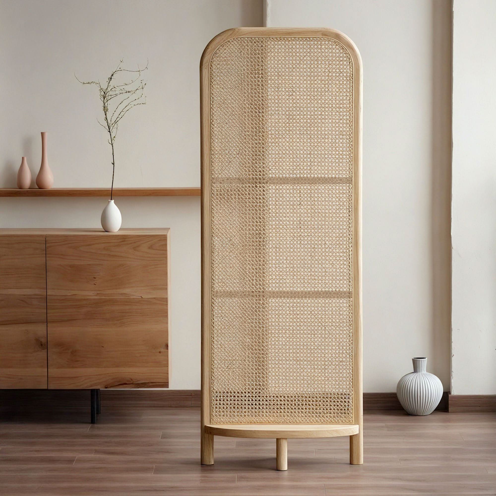 Natural Rattan Room Divider Screen | Stylish Folding Privacy Partition for Home & Office | Ouch Cart