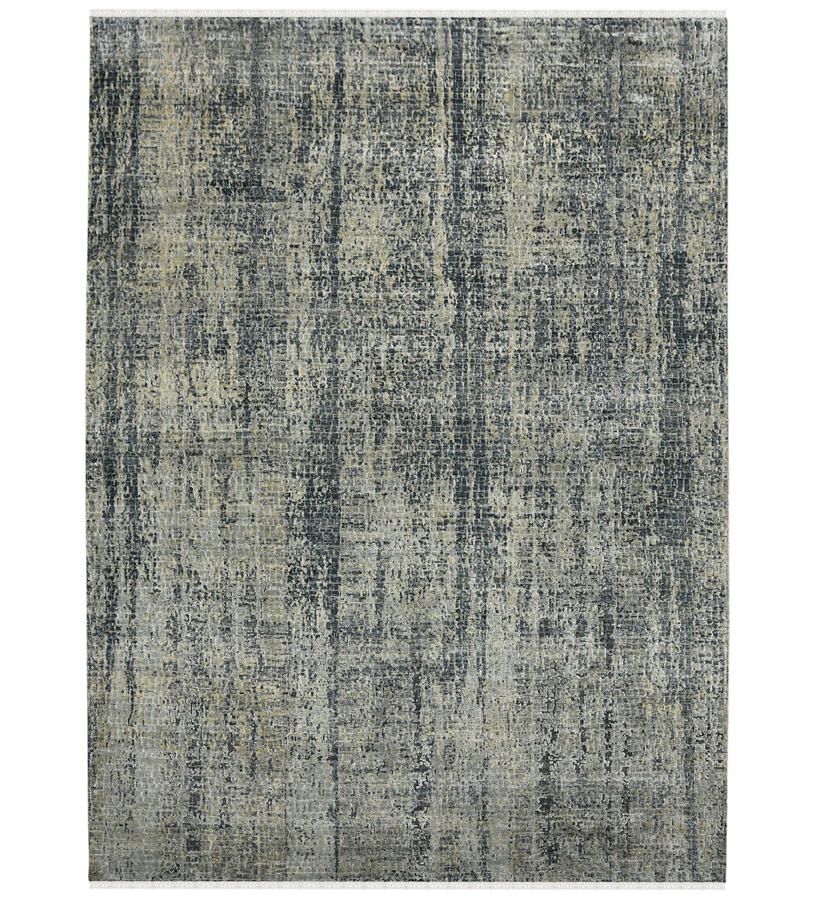 Emerald Modern Pattern Hand Knotted  Rectangle Anti-Skid Designer Carpet, Prayer Rug For Office Cabins, Small Living Spaces - 2'X3'